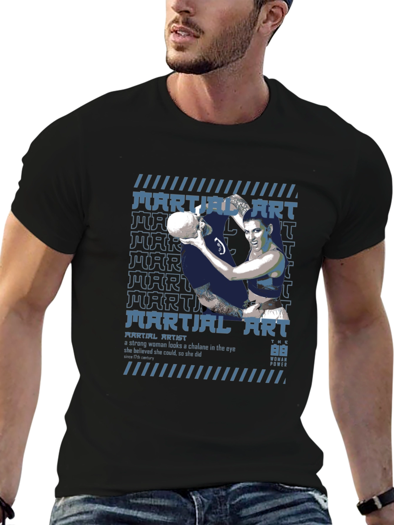 Martial Artist Woman Power Graphic Tee