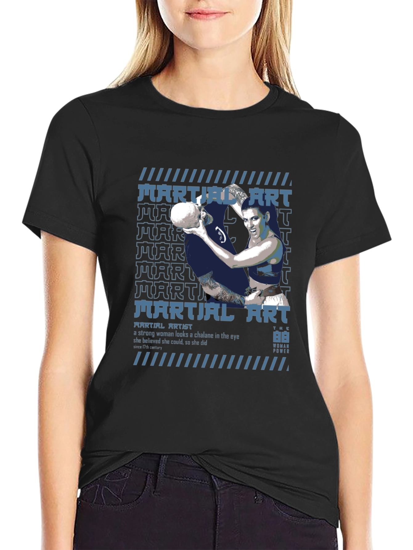 Martial Artist Woman Power Graphic Tee
