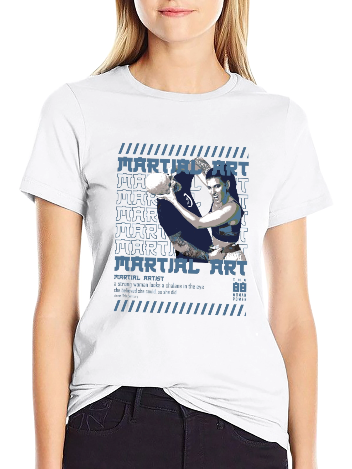 Martial Artist Woman Power Graphic Tee