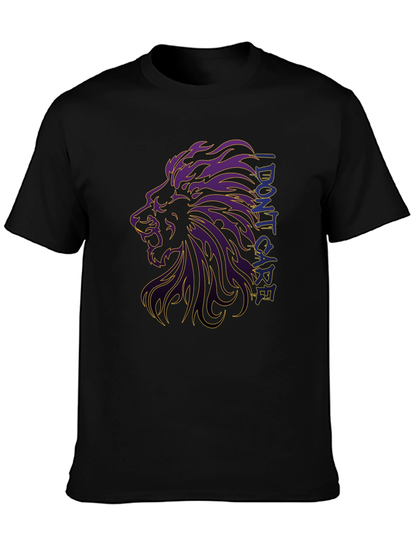 Lion Graphic Print Black T-Shirt