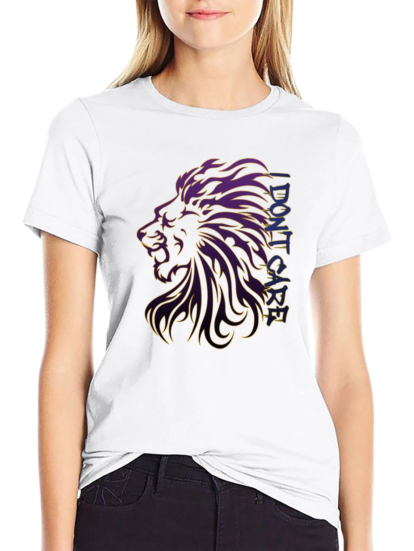 Lion Graphic Print Black T-Shirt
