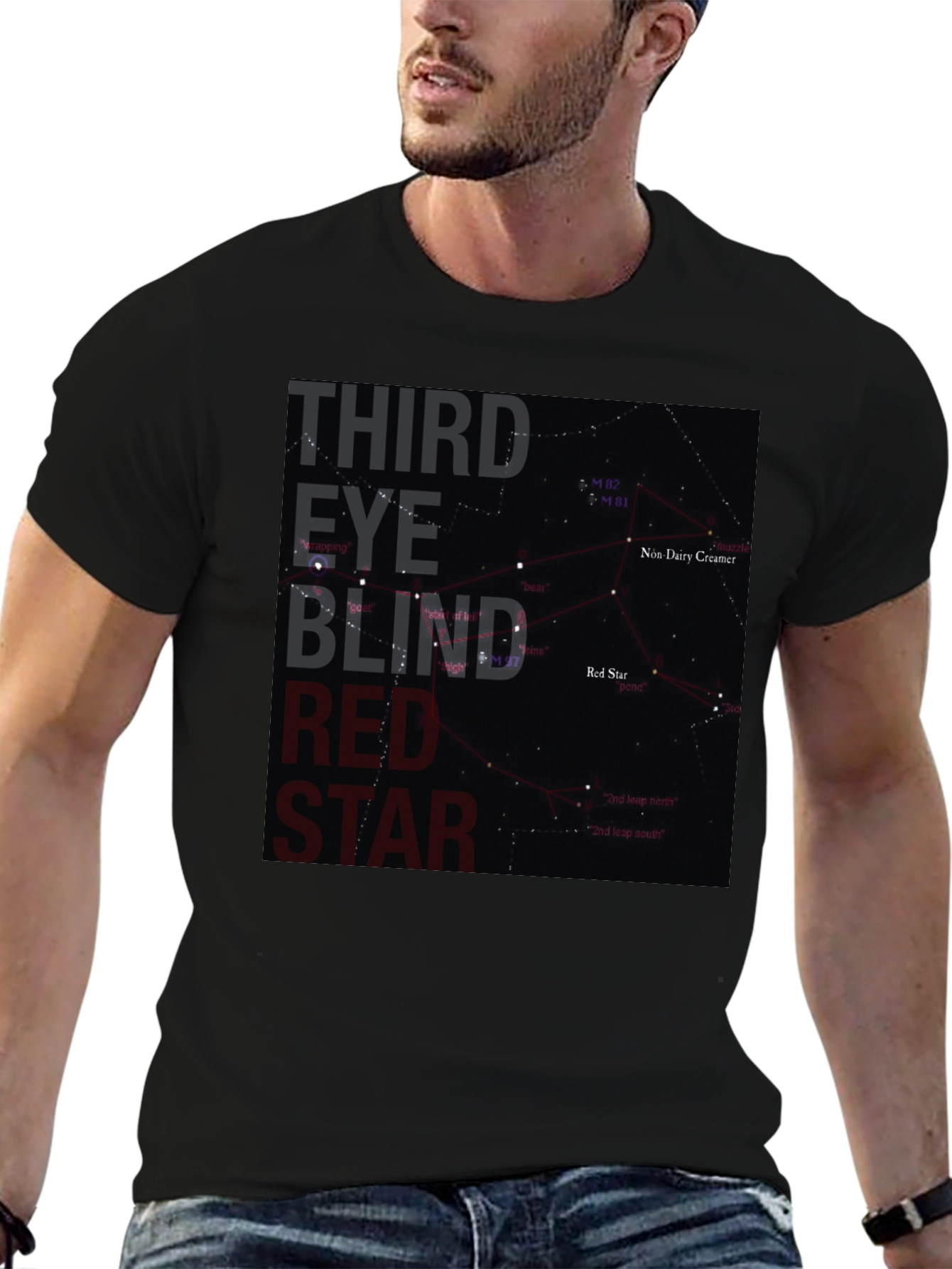 Third Eye Blind Red Star Black T-Shirt