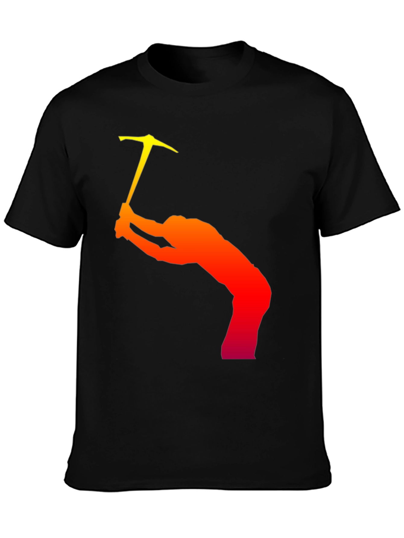 Climbing Silhouette Graphic T-Shirt - Black Cotton Tee