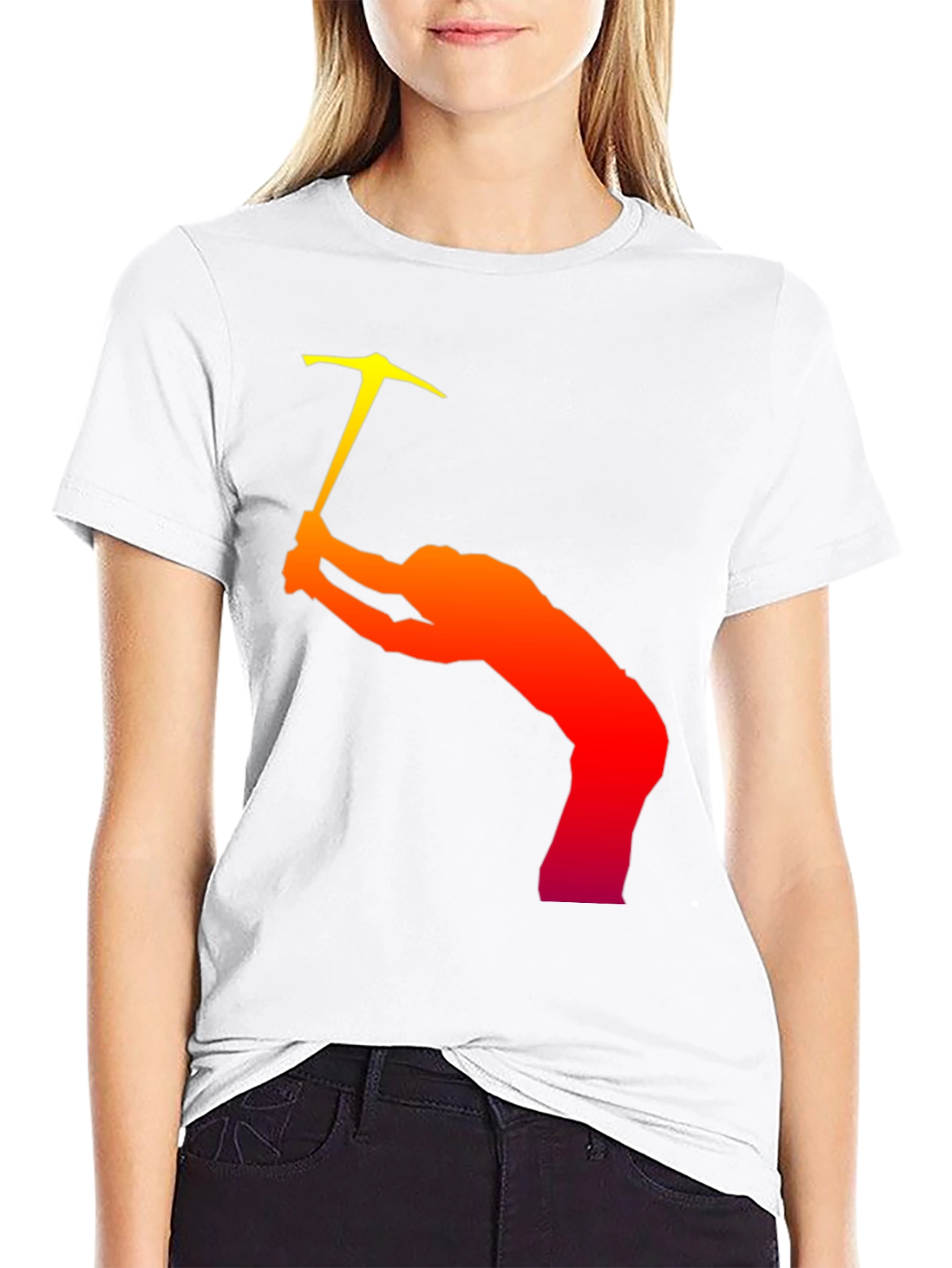 Climbing Silhouette Graphic T-Shirt - Black Cotton Tee