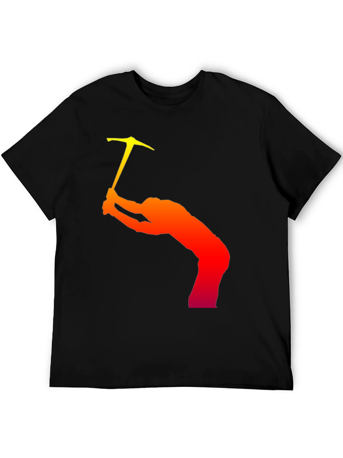 Climbing Silhouette Graphic T-Shirt - Black Cotton Tee