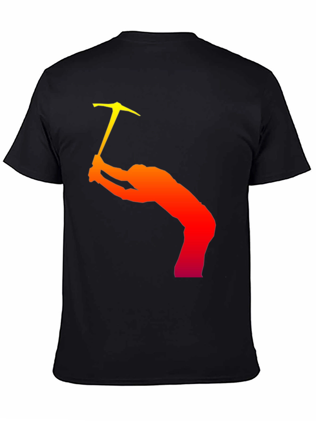 Climbing Silhouette Graphic T-Shirt - Black Cotton Tee