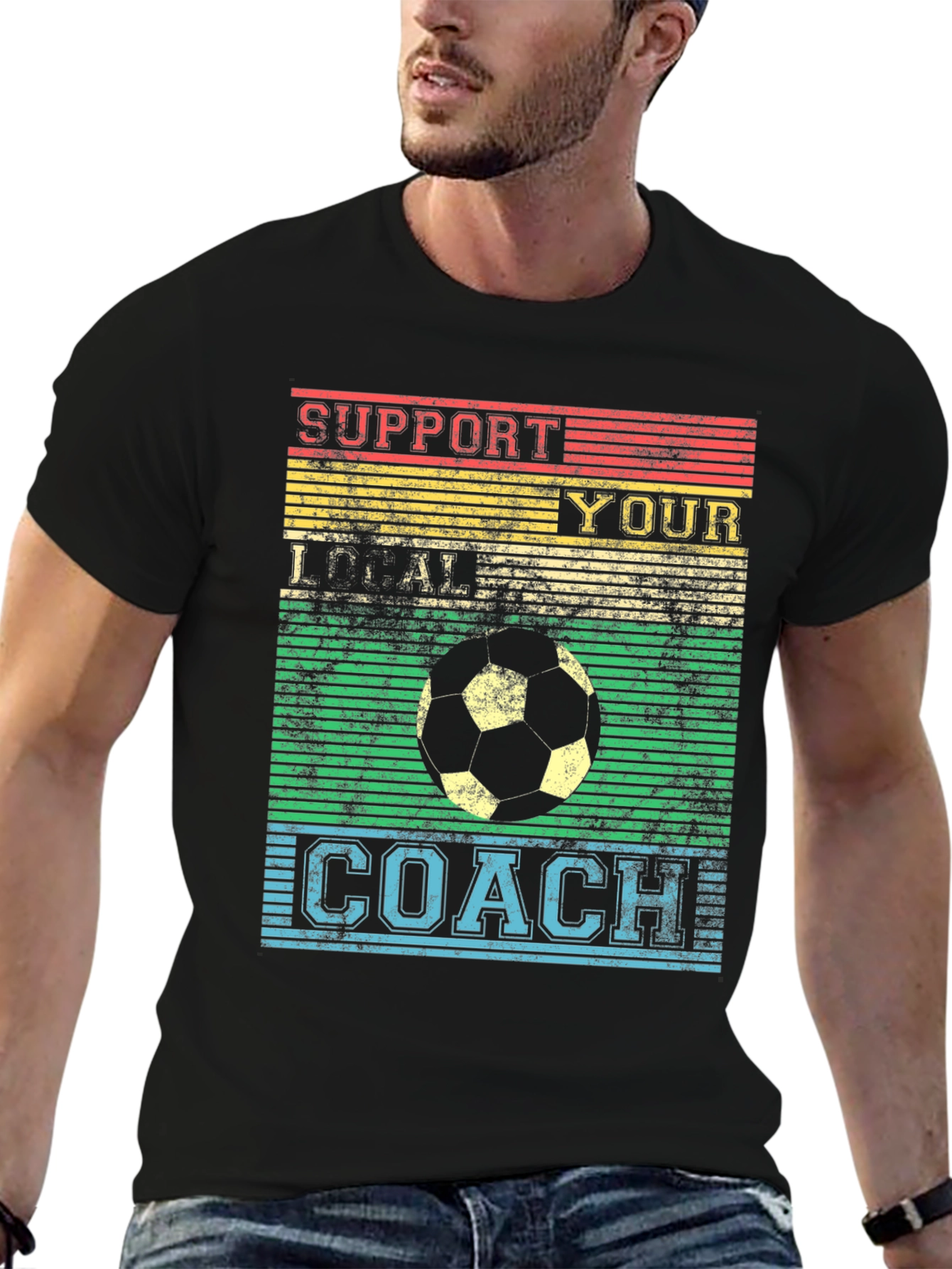Support Your Local Coach Retro Soccer T-Shirt