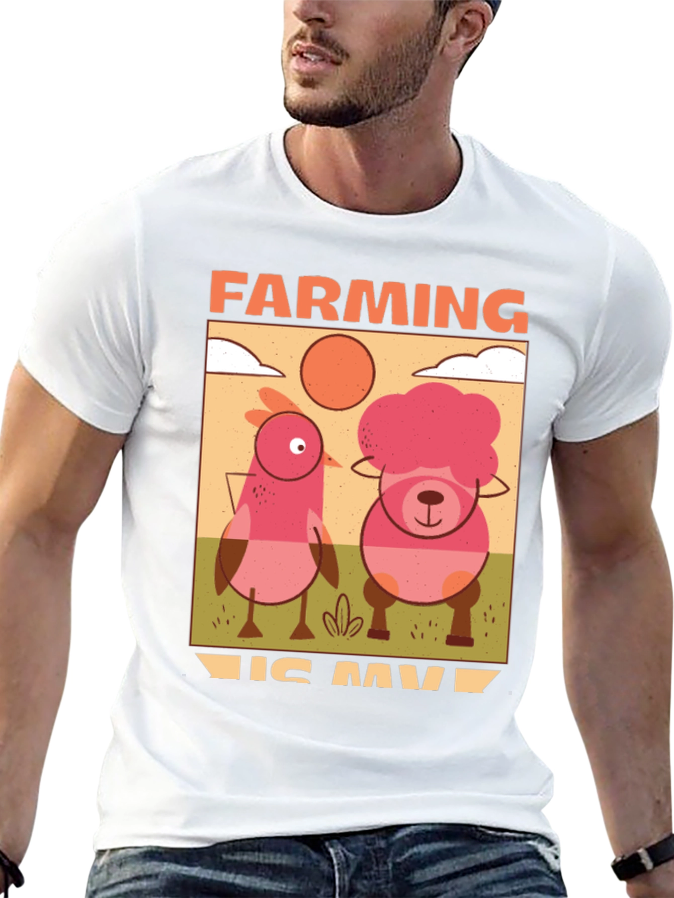 Farming Is My Jam T-Shirt with Cartoon Farm Animals