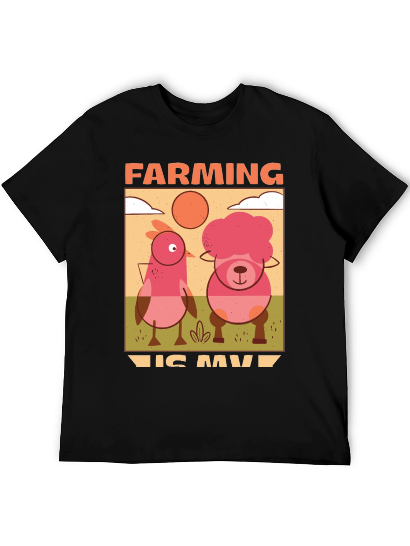 Farming Is My Jam T-Shirt with Cartoon Farm Animals