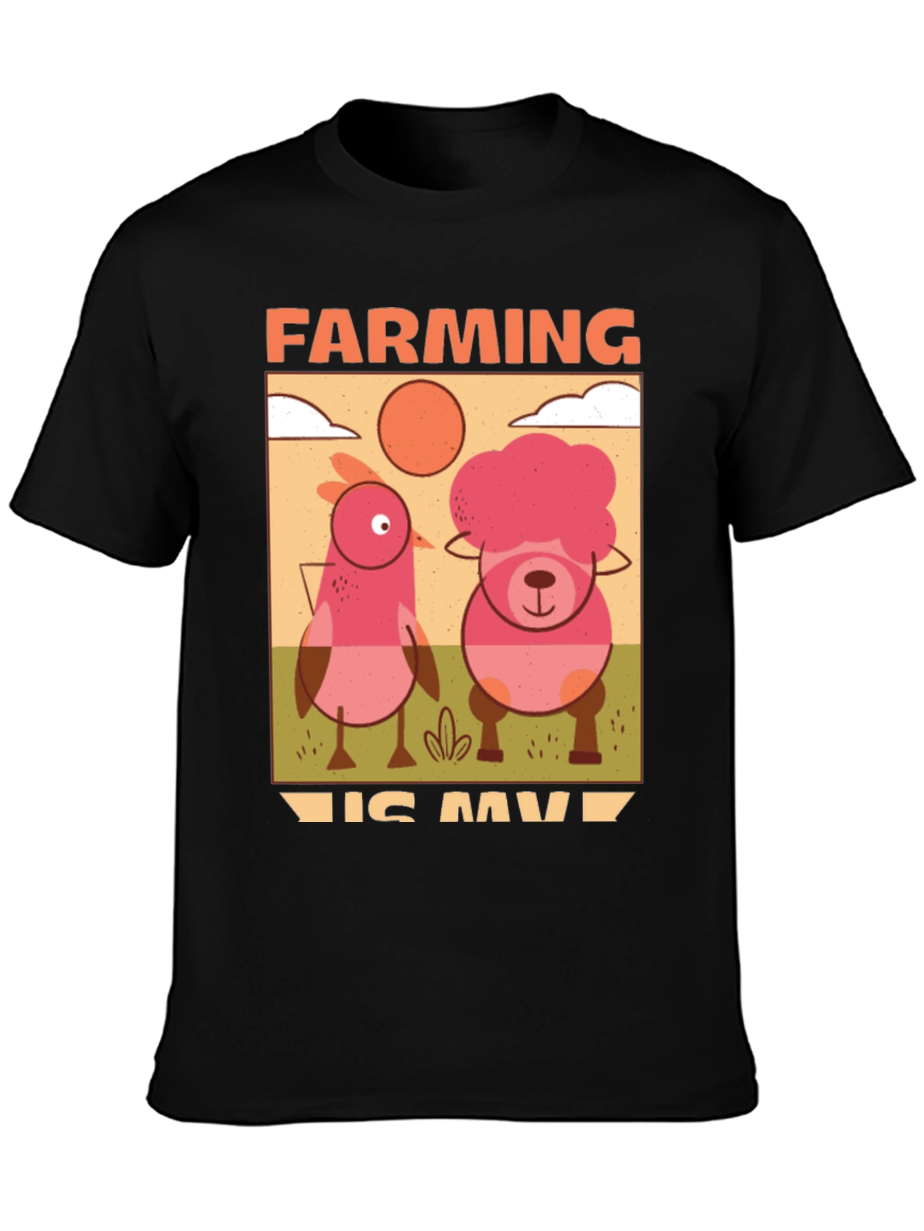 Farming Is My Jam T-Shirt with Cartoon Farm Animals