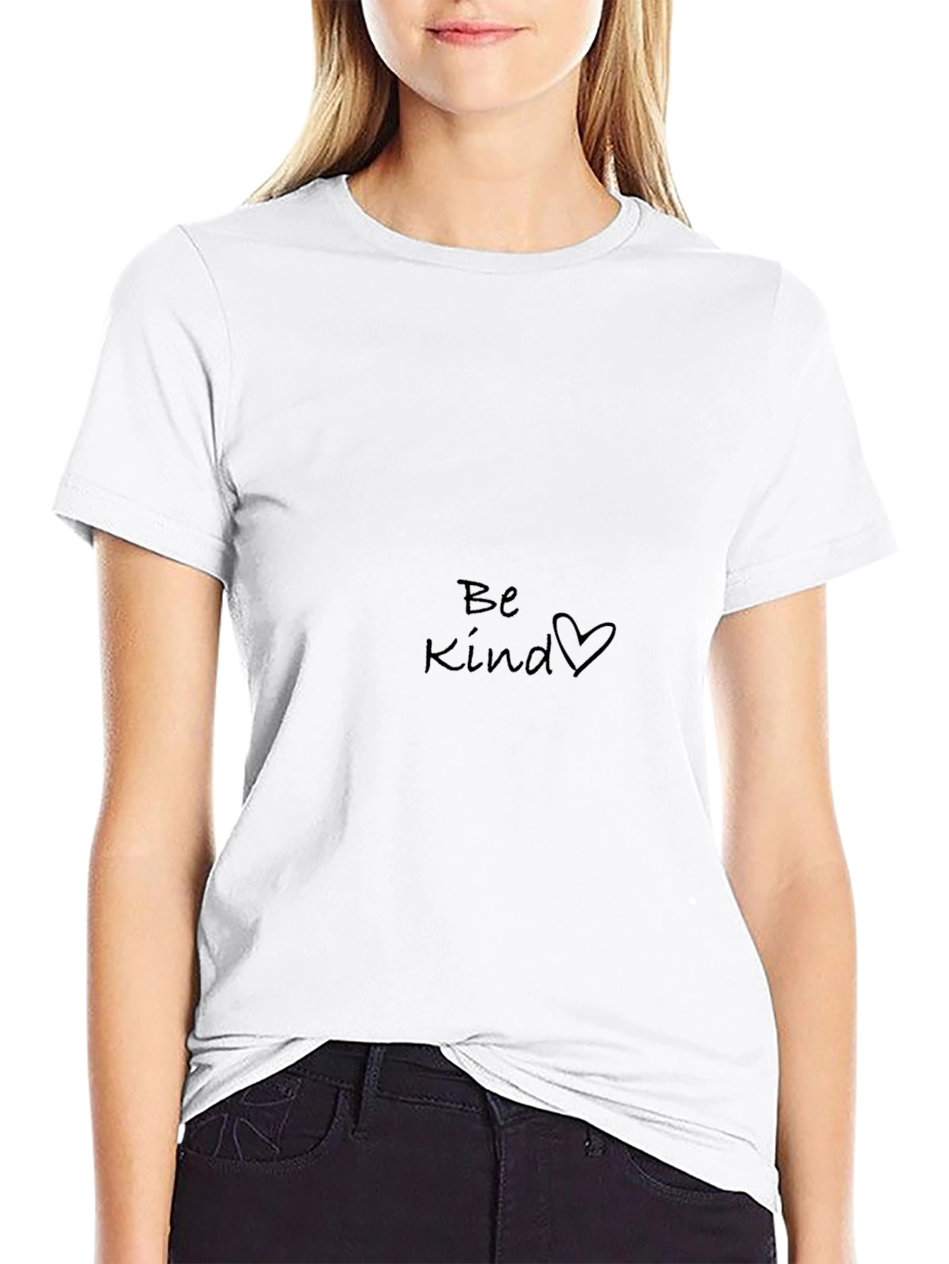 Be Kind Heart Graphic Black T-Shirt