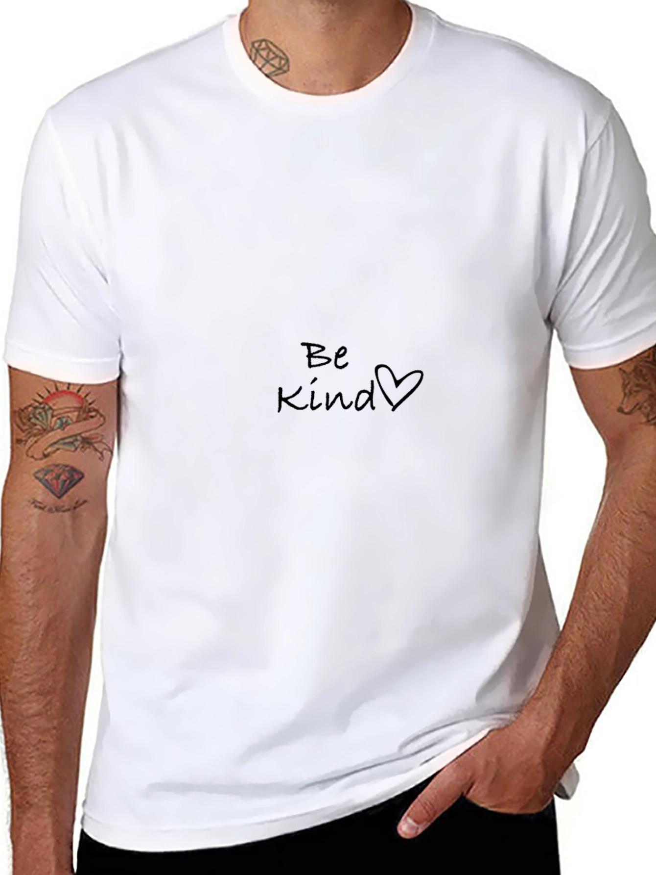 Be Kind Heart Graphic Black T-Shirt