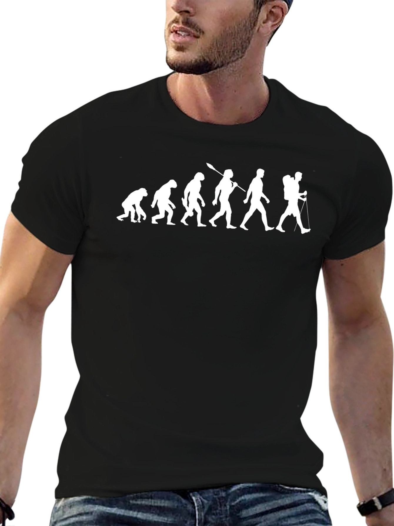 Evolution of Hiker Graphic T-Shirt