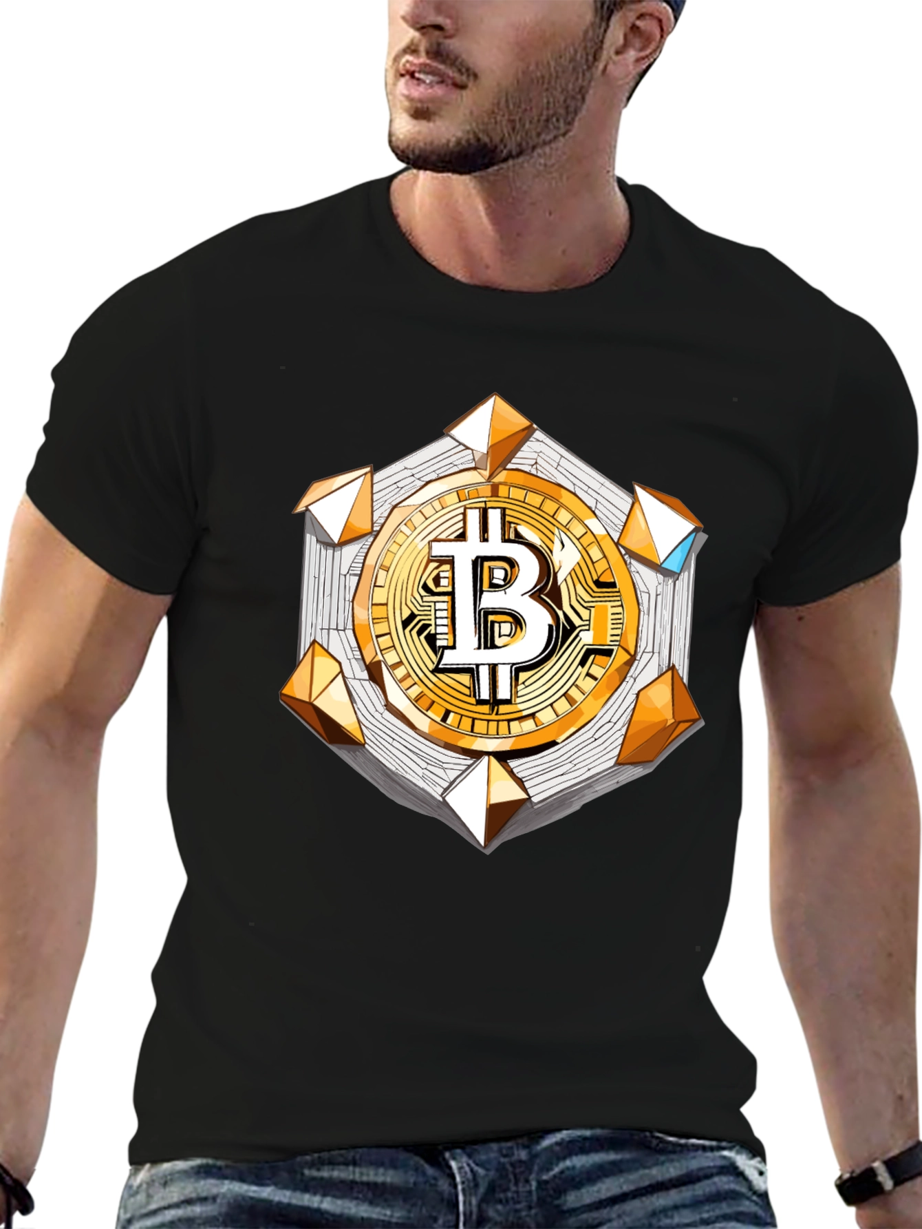 Bitcoin Crypto T-Shirt Black Short Sleeve