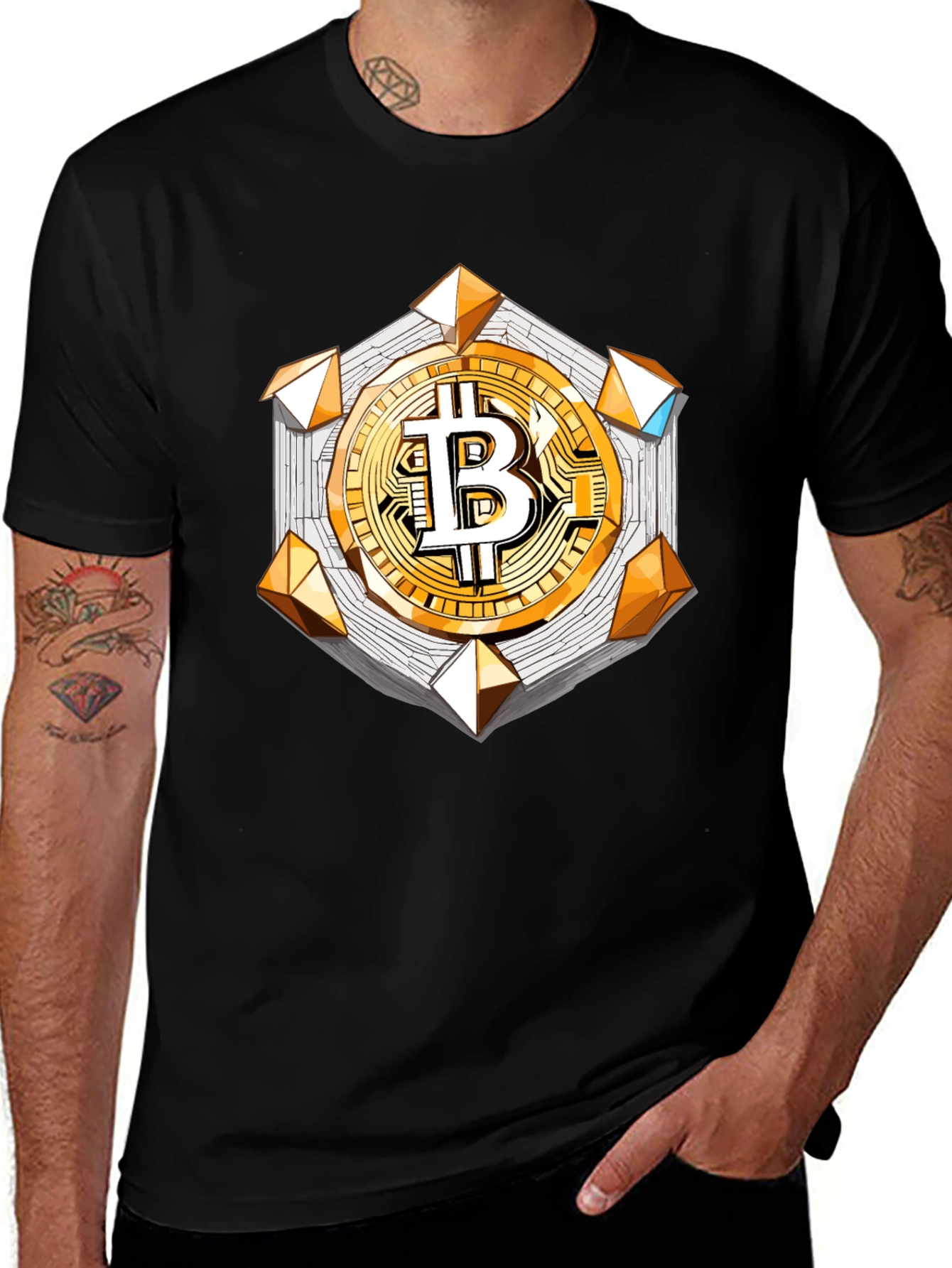 Bitcoin Crypto T-Shirt Black Short Sleeve