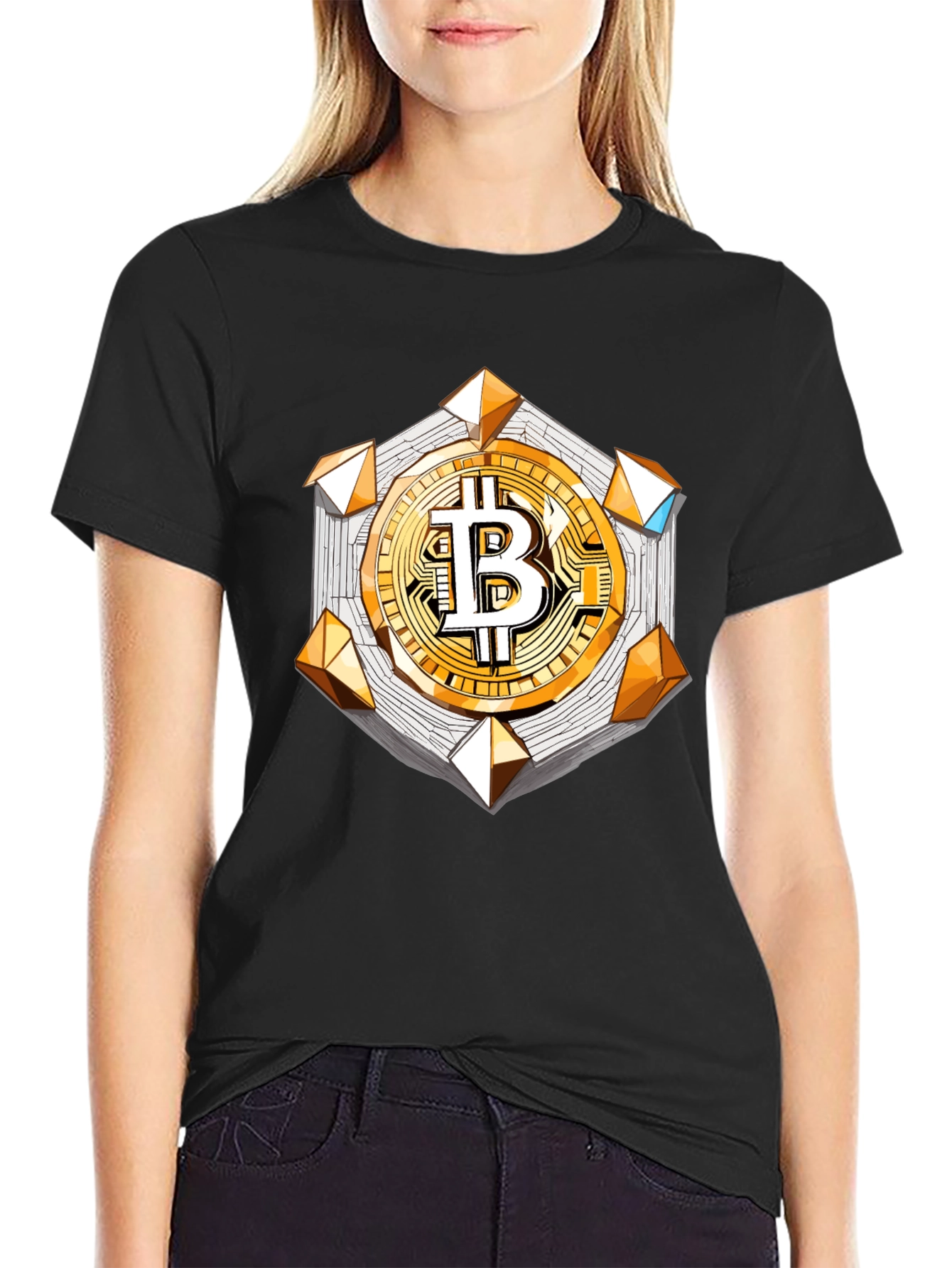 Bitcoin Crypto T-Shirt Black Short Sleeve
