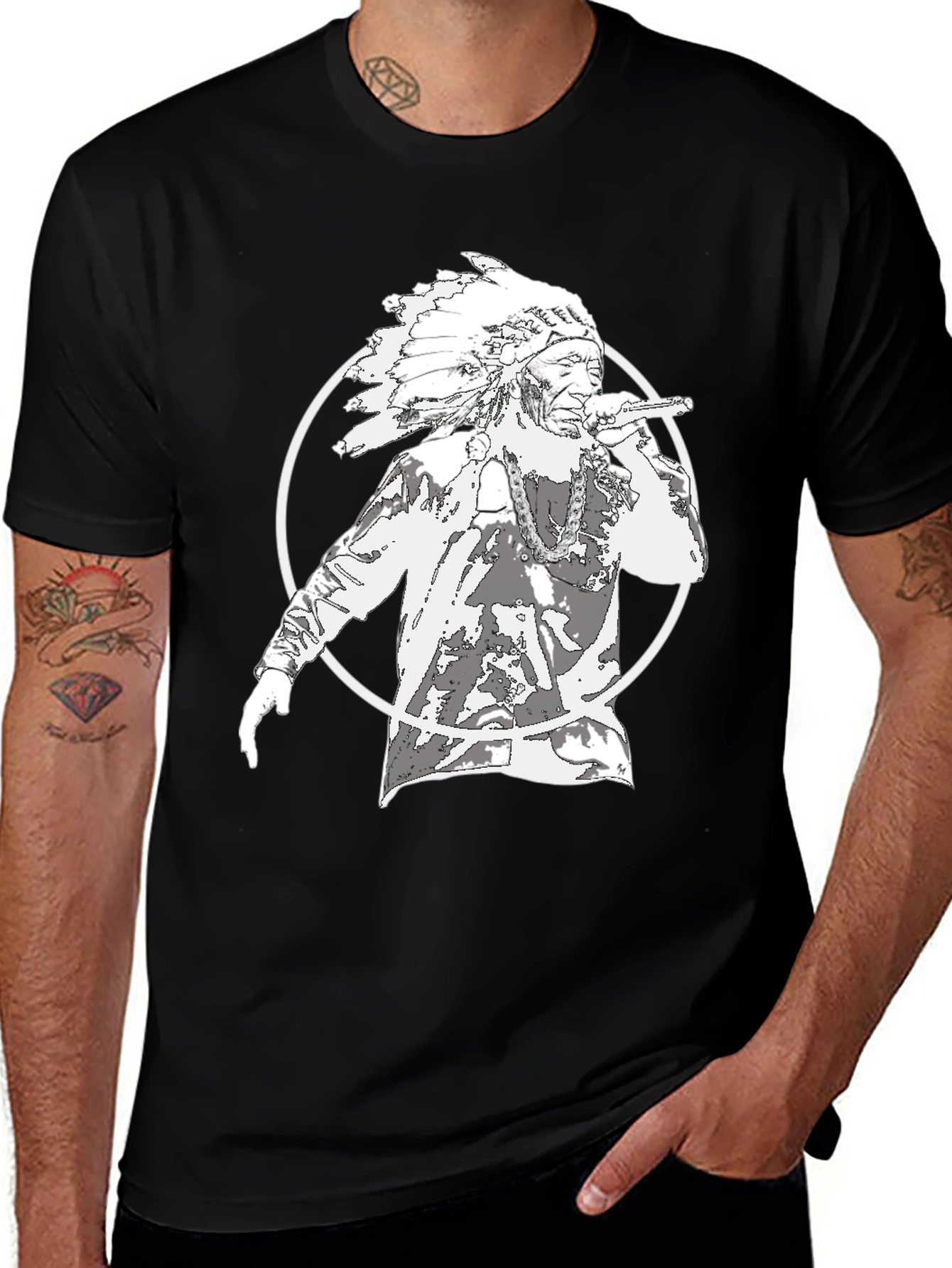 Native American Rapper Graphic Tee