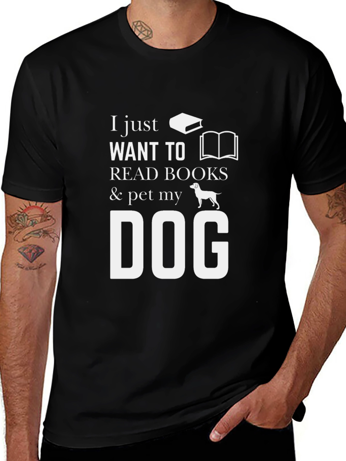 Book Lover & Dog Petting T-Shirt