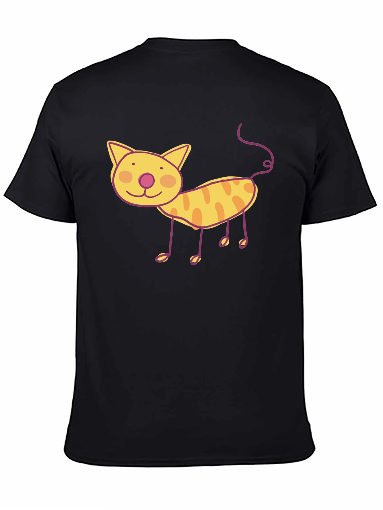 Fun Cat Graphic Tee - Black Unisex T-Shirt