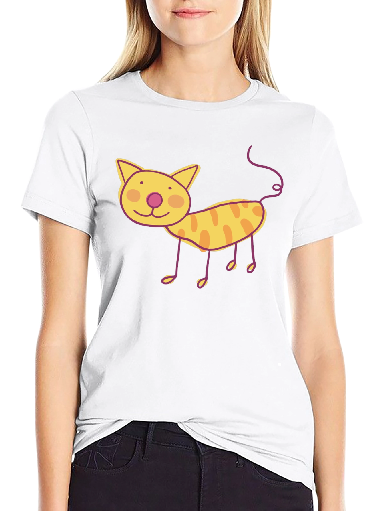 Fun Cat Graphic Tee - Black Unisex T-Shirt