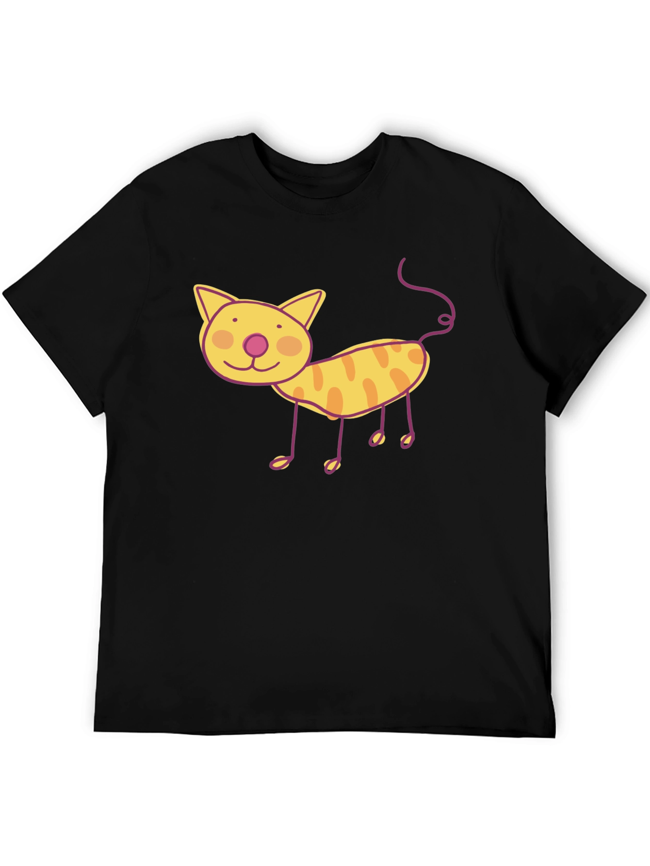 Fun Cat Graphic Tee - Black Unisex T-Shirt