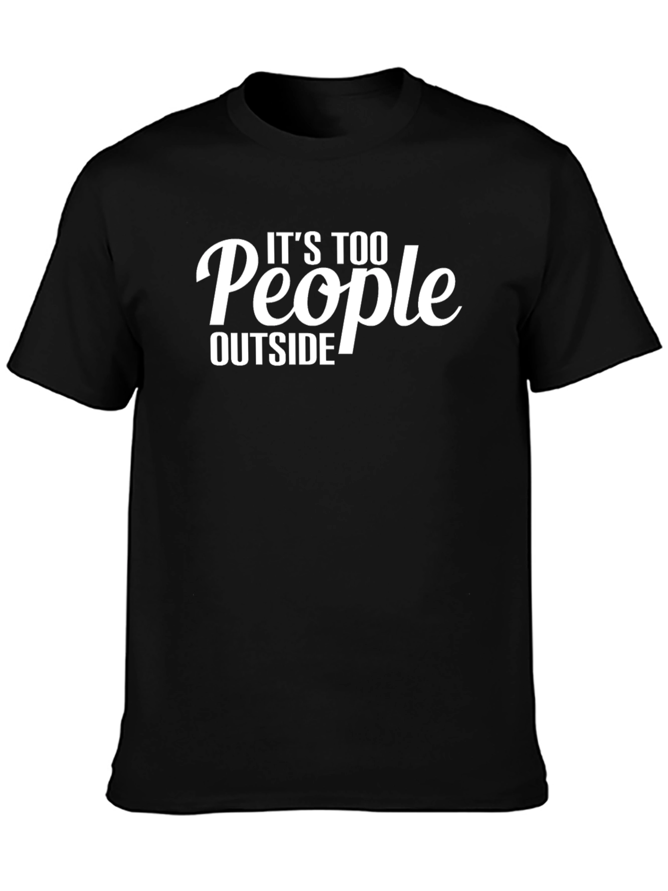 Its Too People Outside Black Graphic Tee