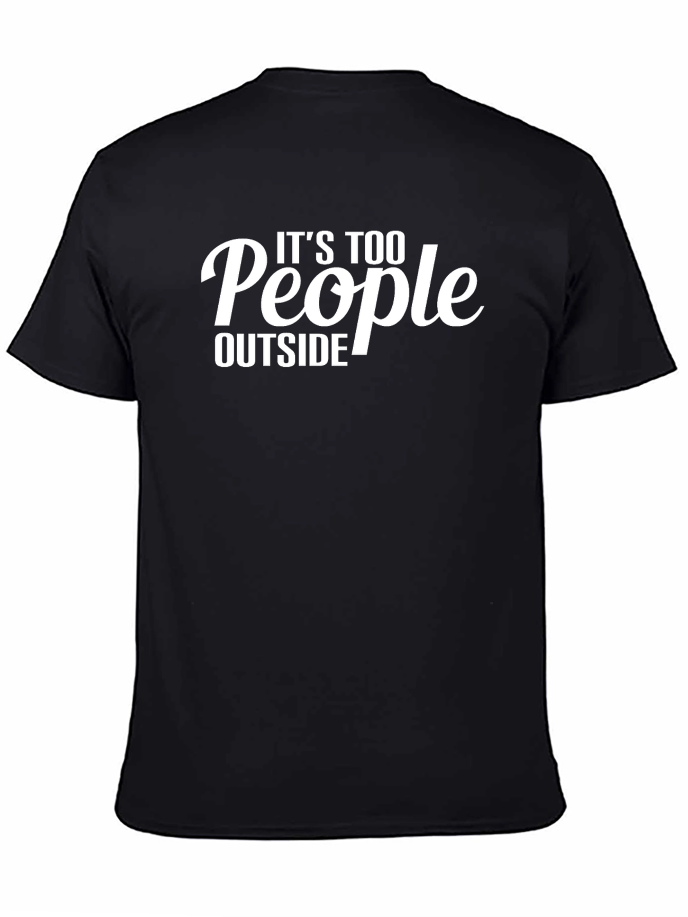 Its Too People Outside Black Graphic Tee
