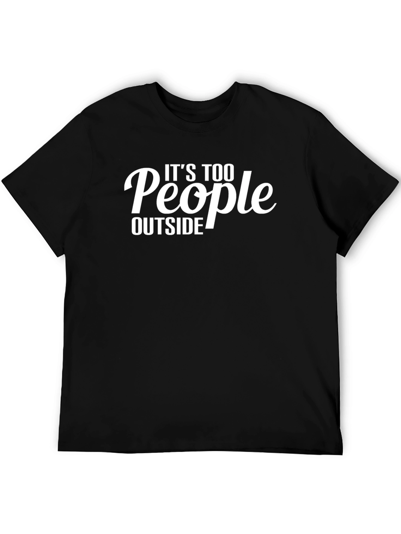 Its Too People Outside Black Graphic Tee