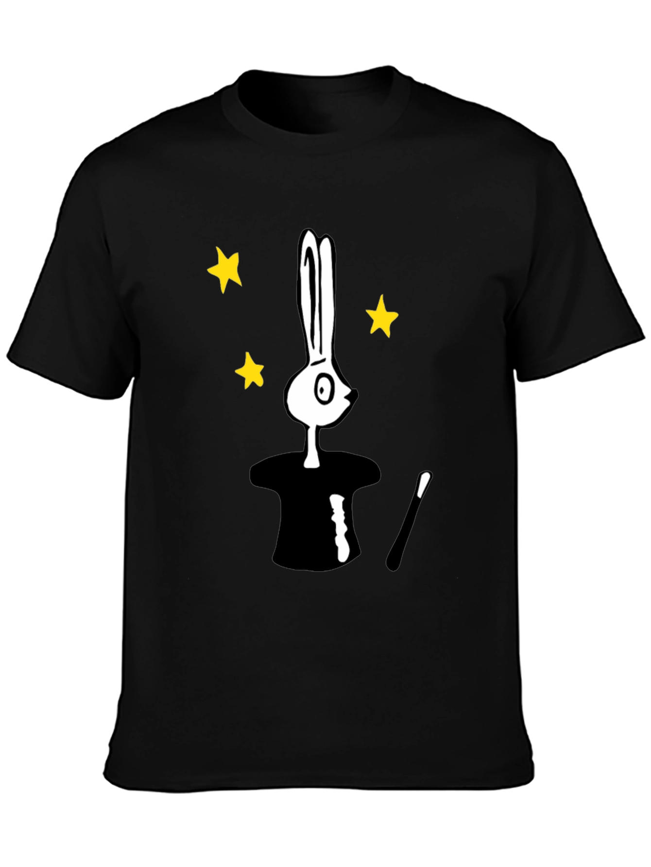 Magician Bunny T-Shirt - Black Tee