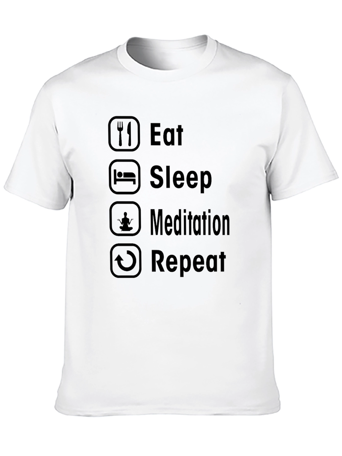 Eat Sleep Meditation Repeat Black T-Shirt