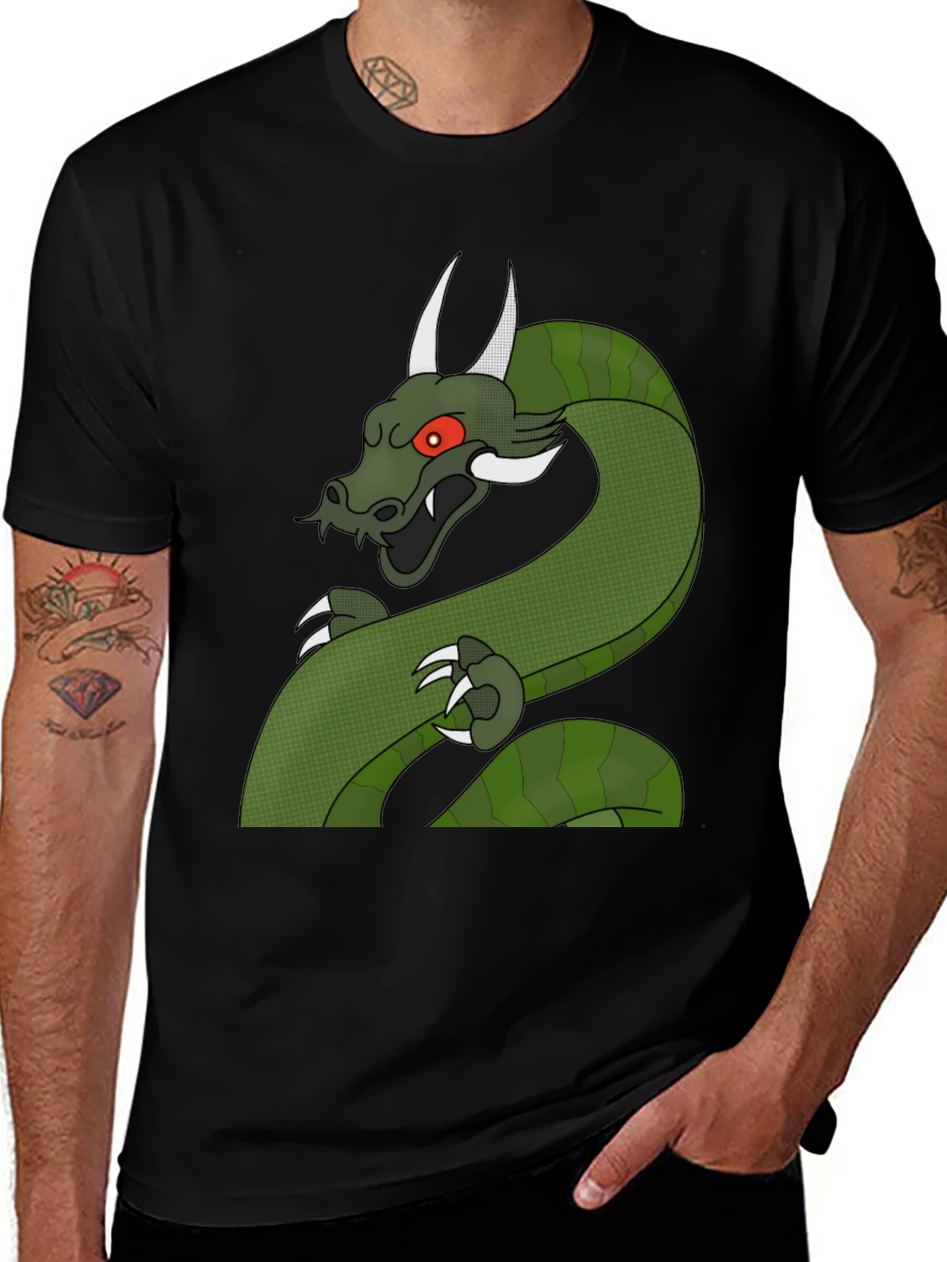 Dragon Graphic T-Shirt - Mens Black Tee