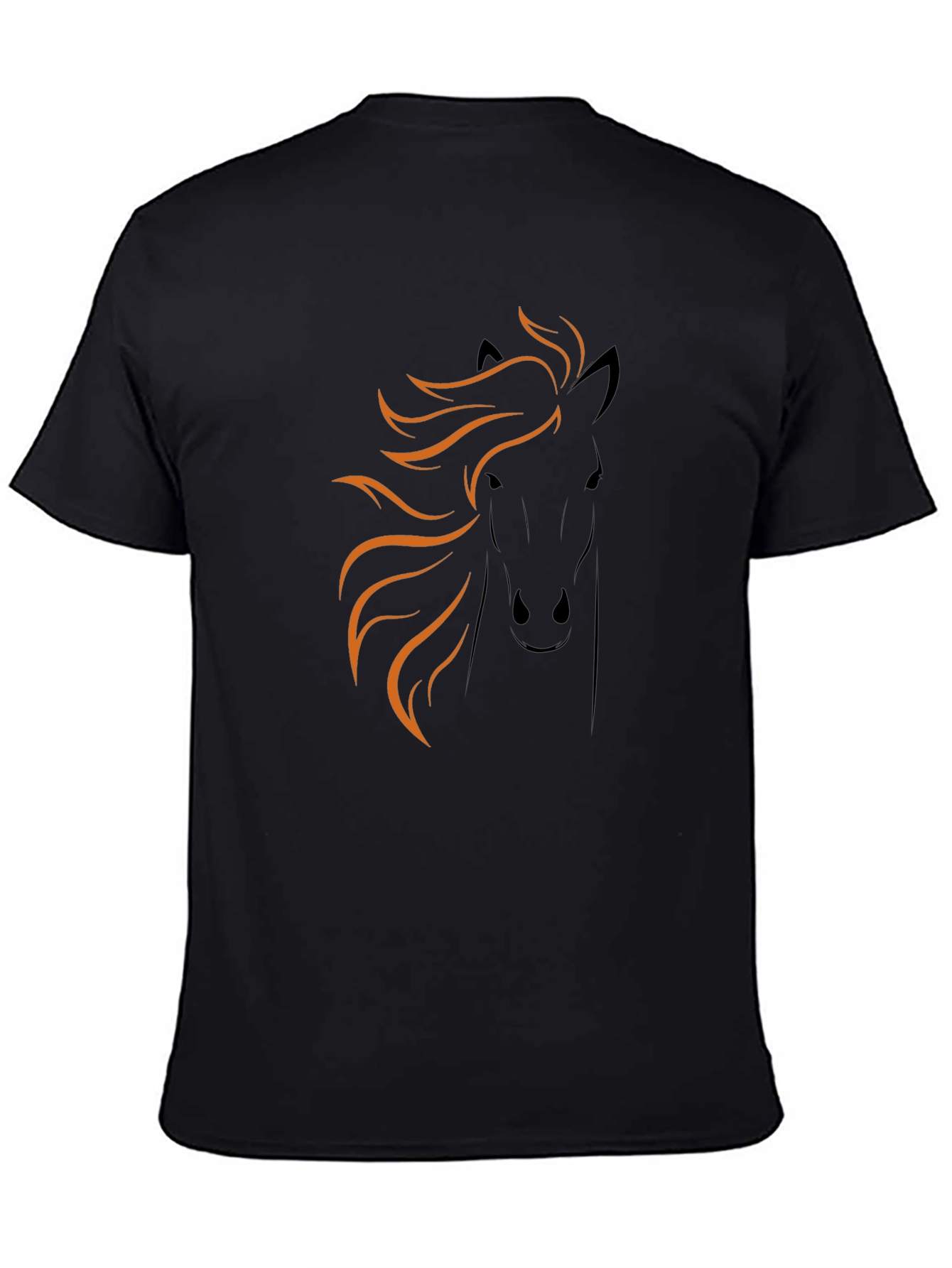 Horse Graphic Tee - Black Cotton Blend