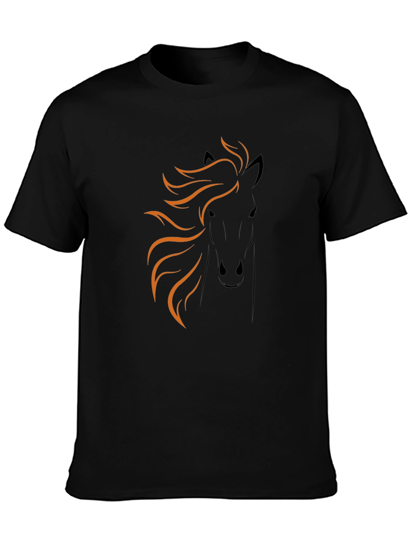 Horse Graphic Tee - Black Cotton Blend