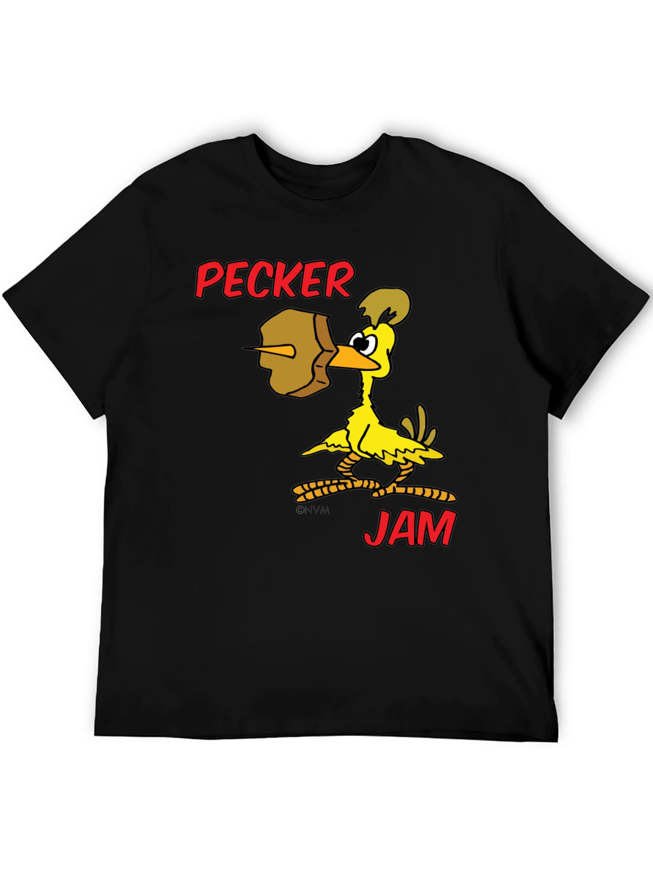 Pecker Jam Graphic T-Shirt - Funny Cartoon Bird Tee
