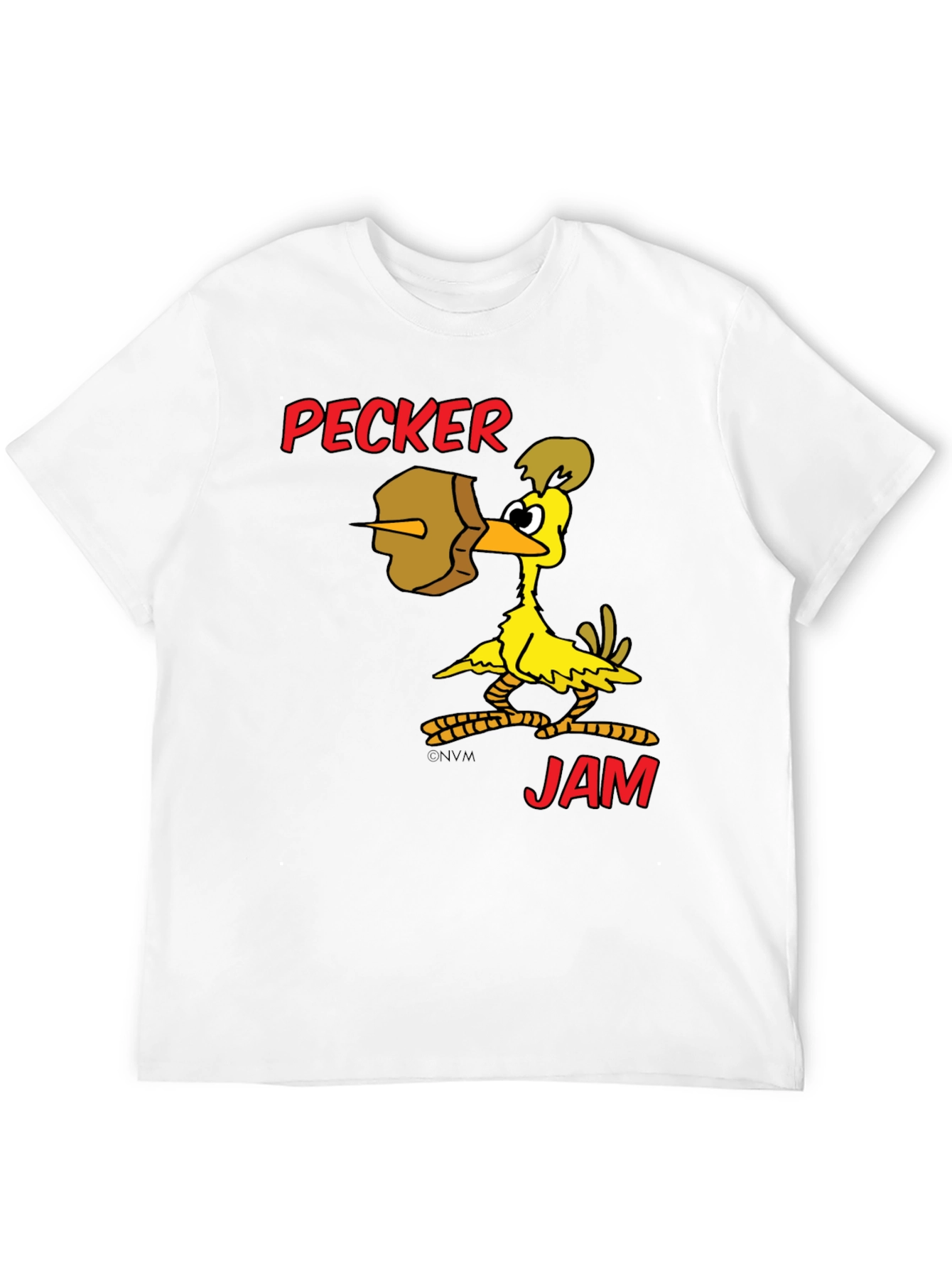 Pecker Jam Graphic T-Shirt - Funny Cartoon Bird Tee