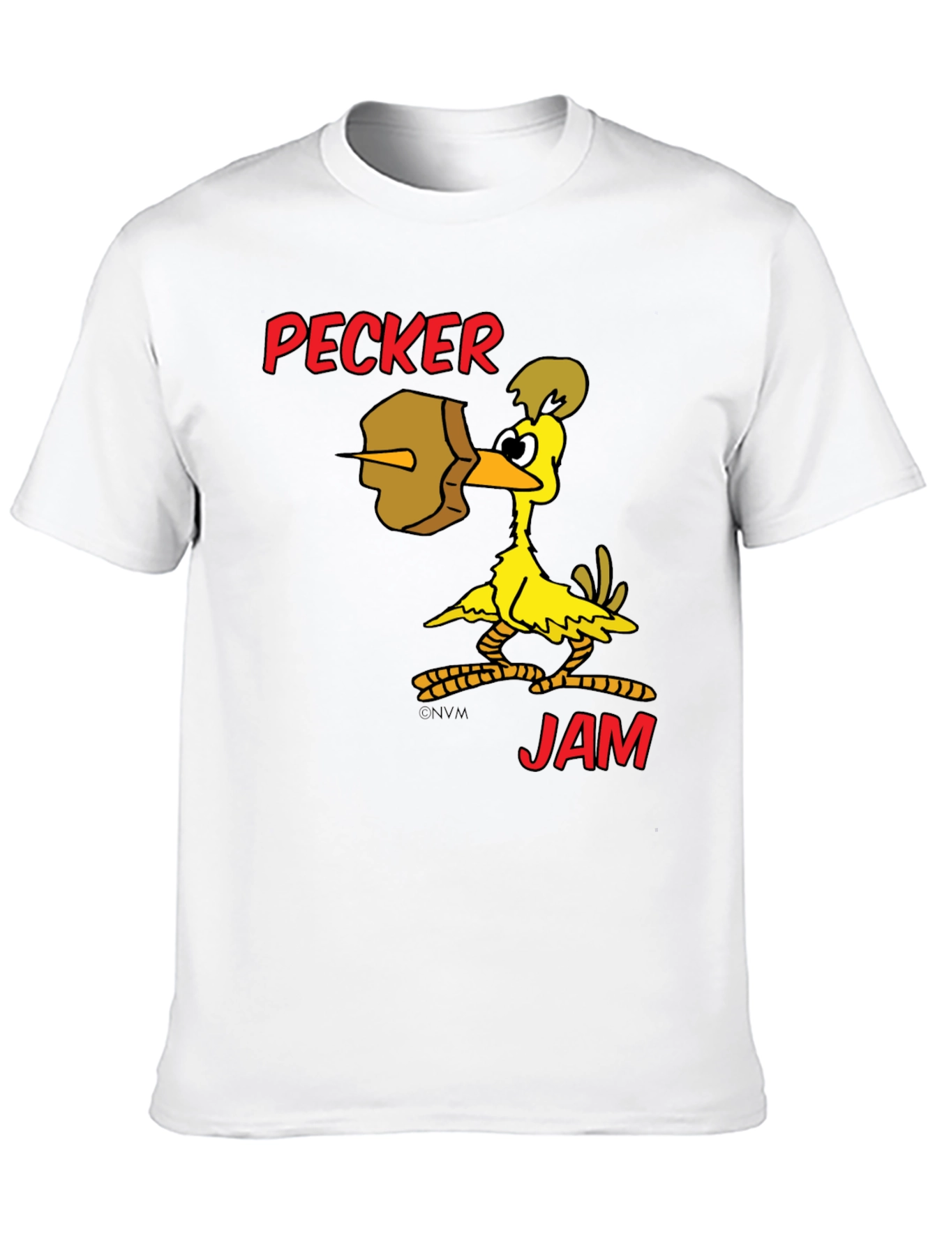 Pecker Jam Graphic T-Shirt - Funny Cartoon Bird Tee