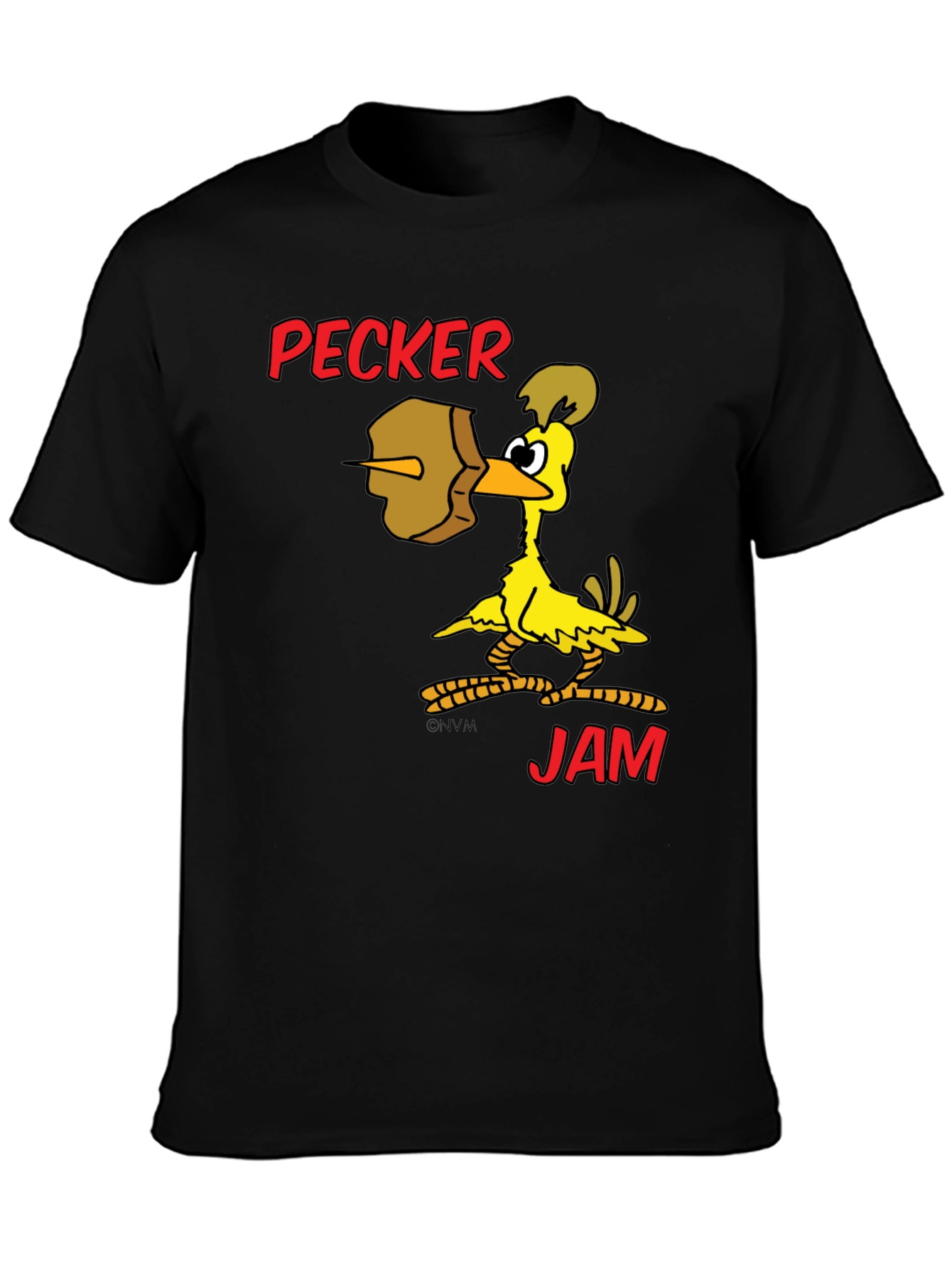 Pecker Jam Graphic T-Shirt - Funny Cartoon Bird Tee