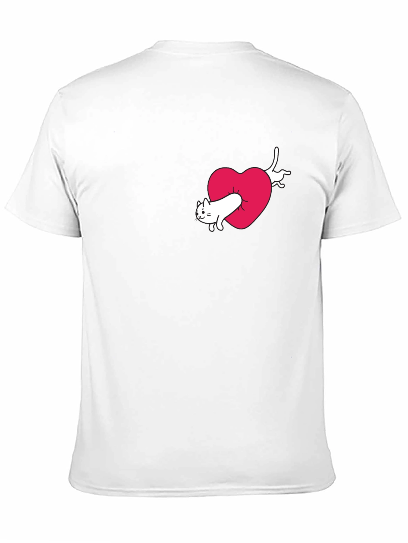 Cat In Heart Graphic Tee - Black Cotton Blend