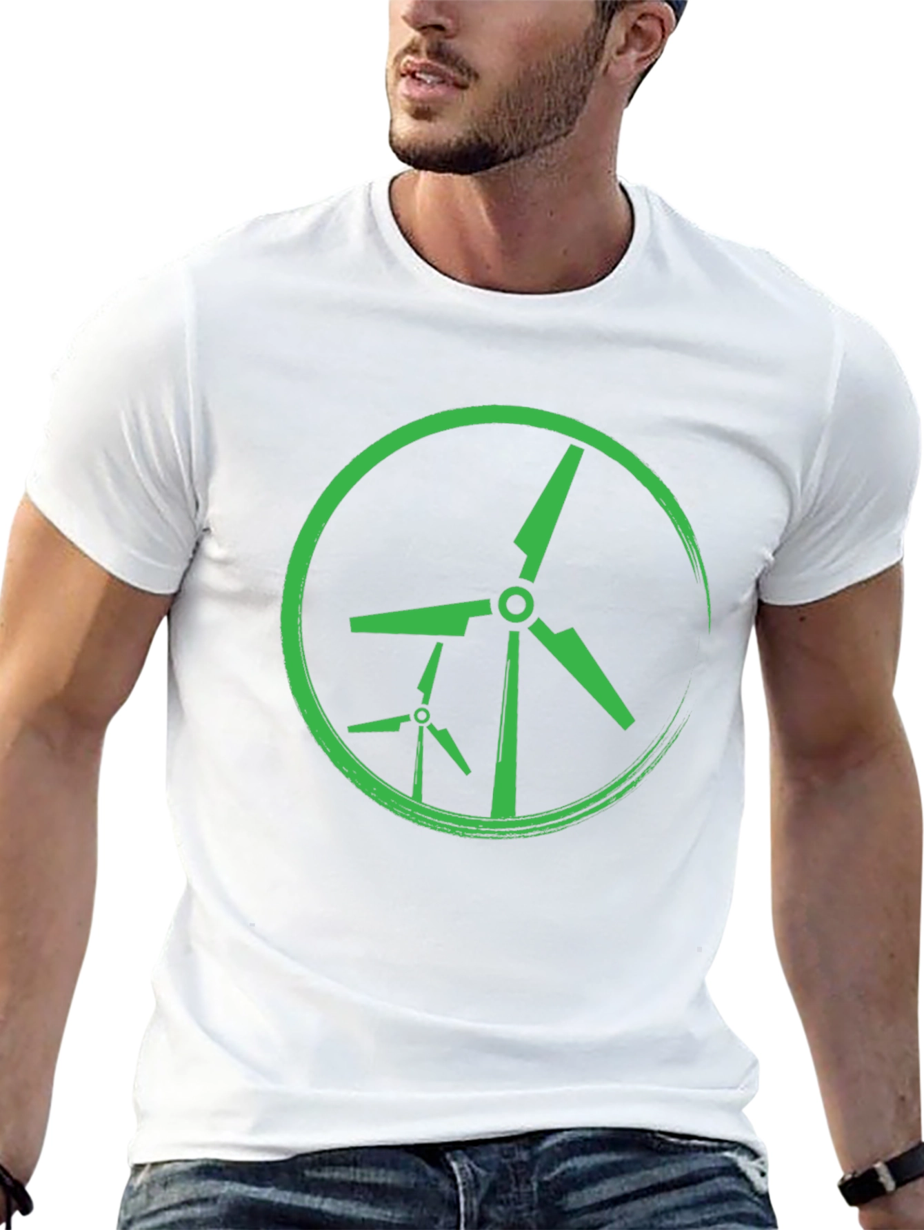 Green Wind Turbine Graphic Tee