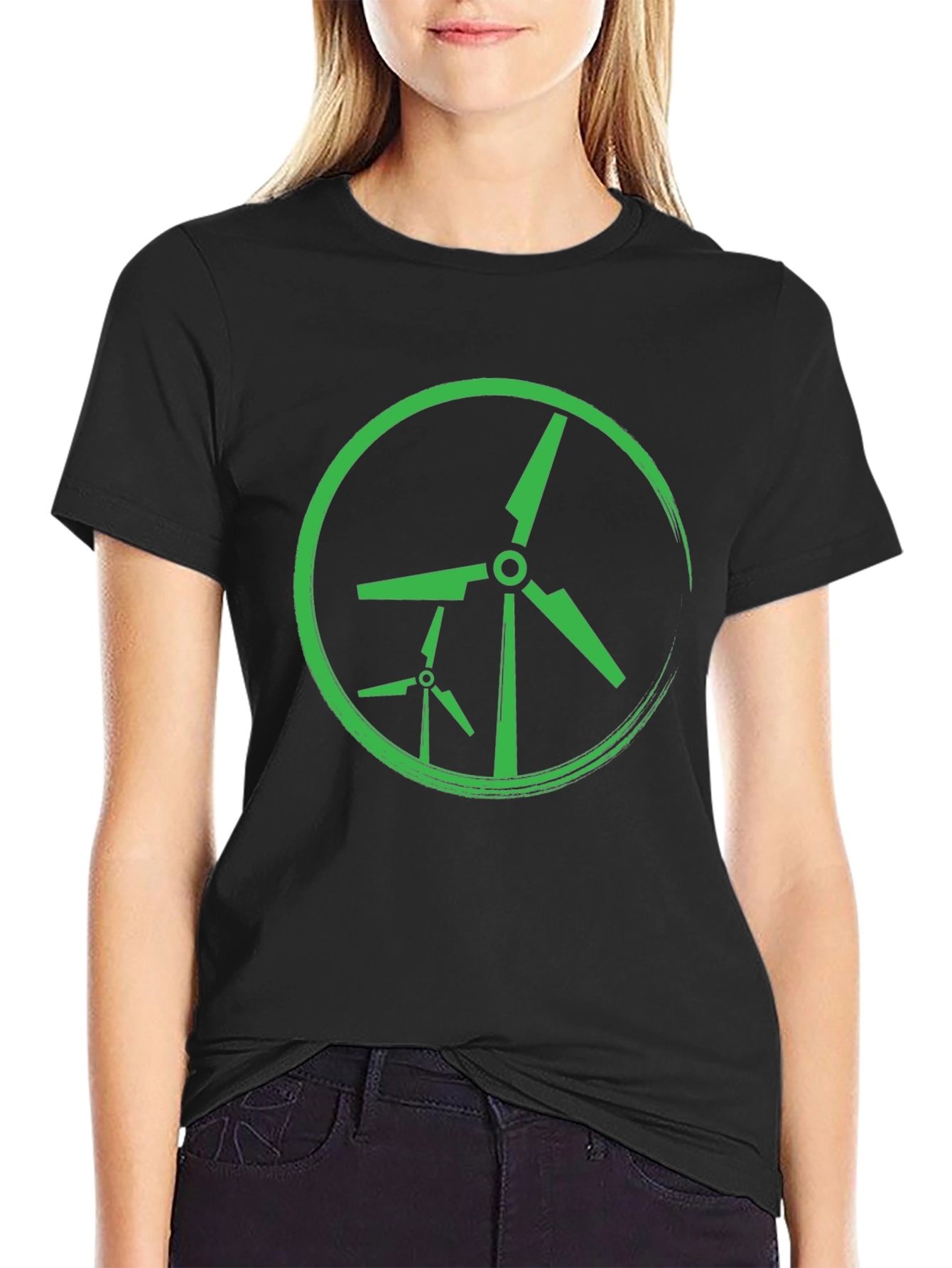 Green Wind Turbine Graphic Tee