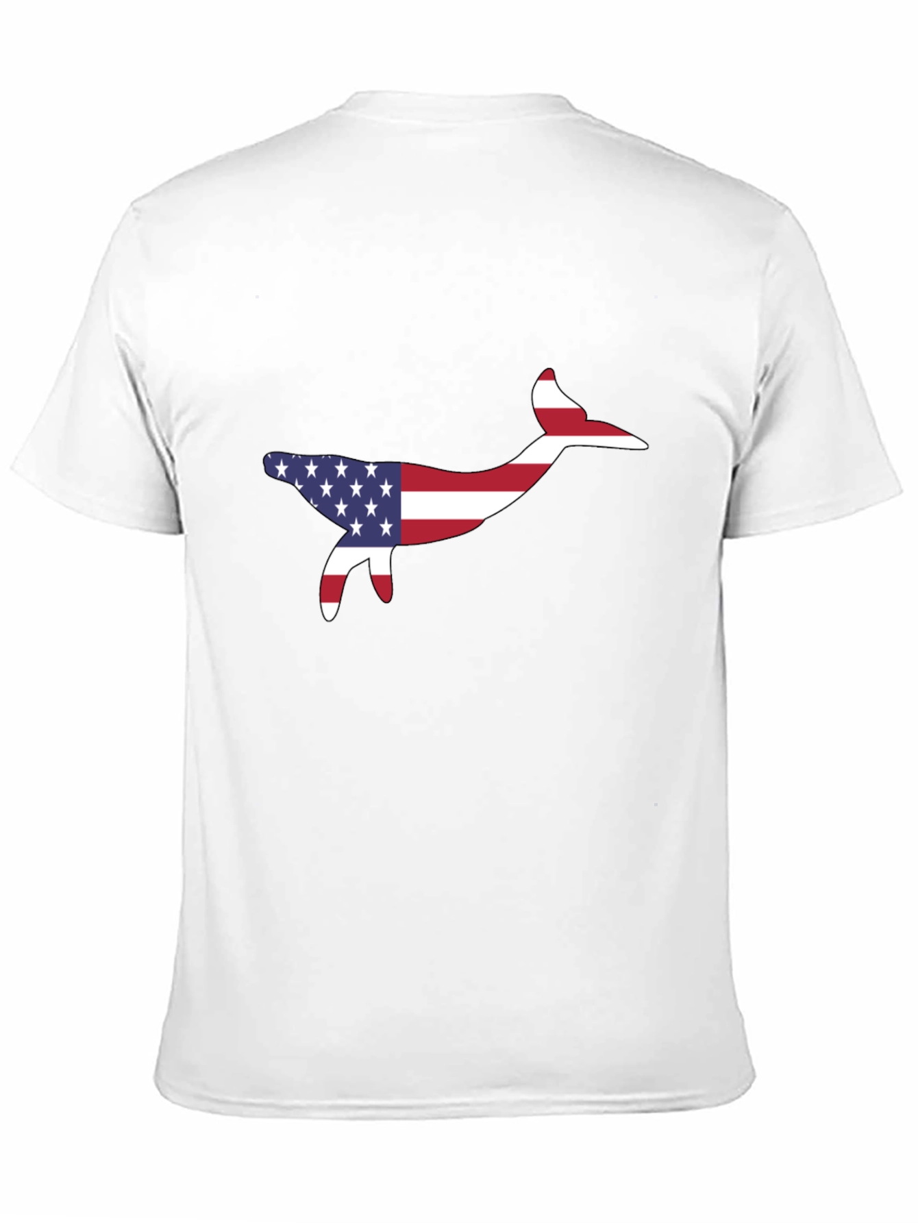 USA Flag Whale Graphic Tee - Patriotic Style