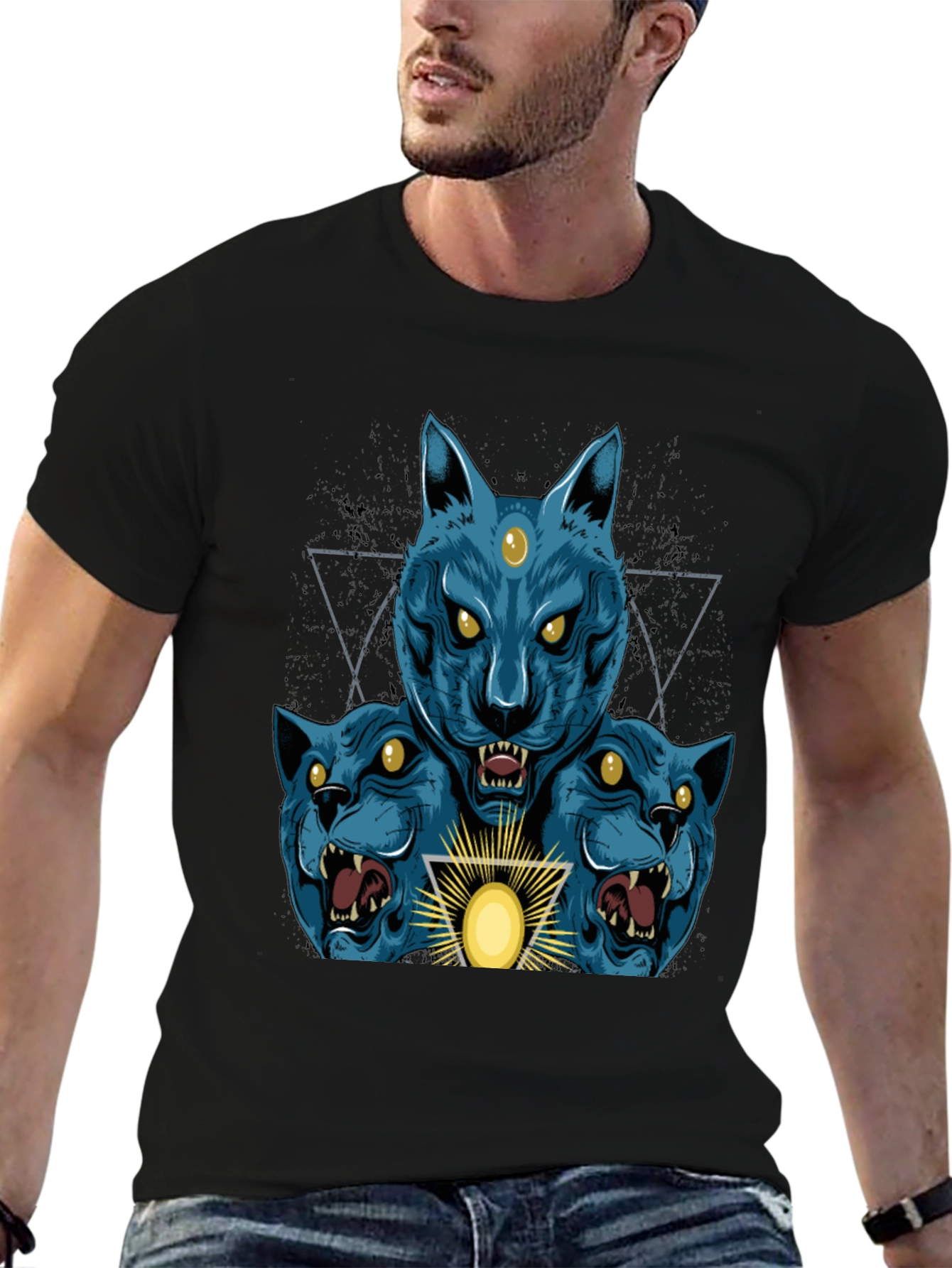 Three-Headed Cat Graphic Tee