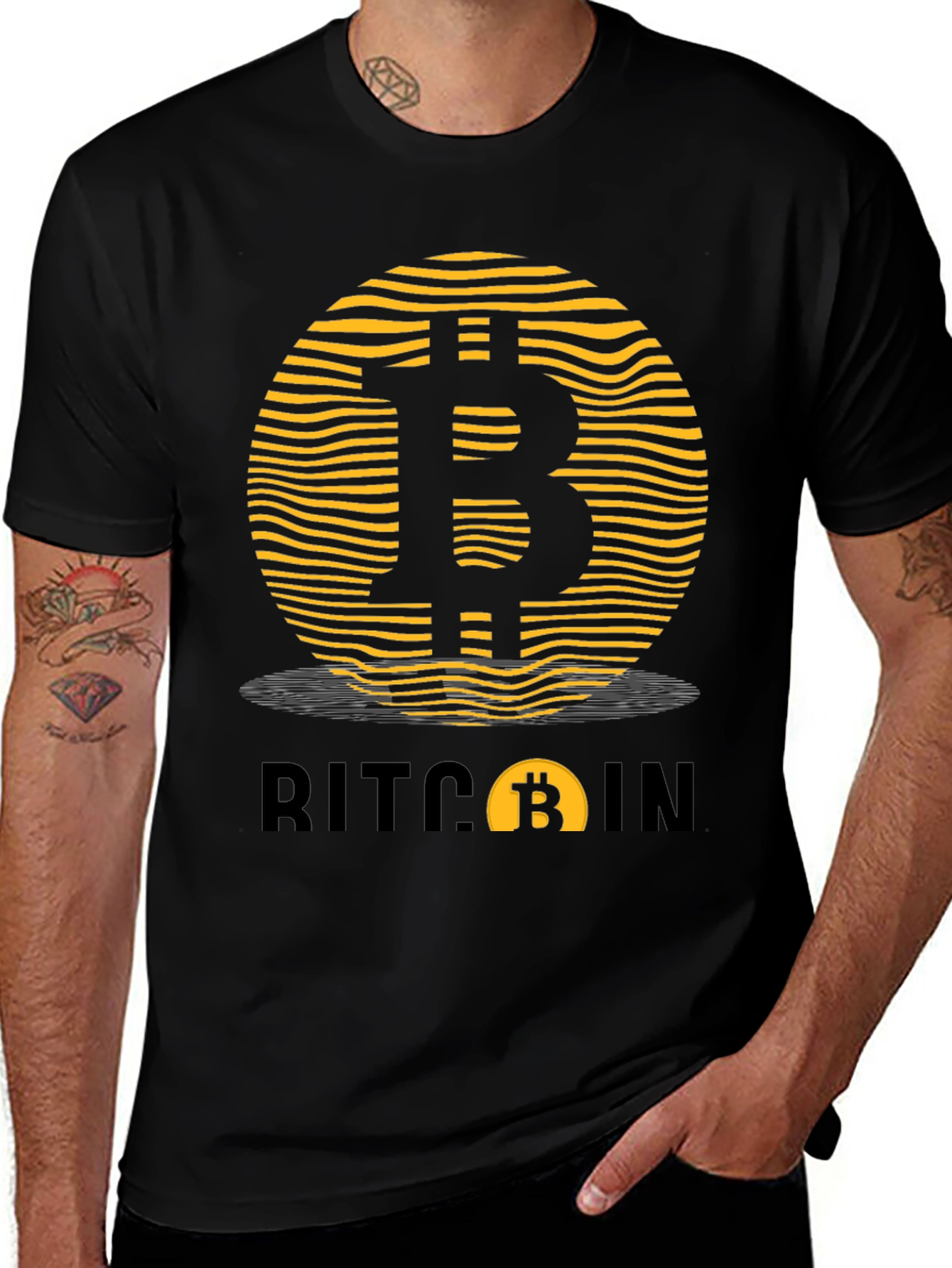 Bitcoin Crypto Currency Black Graphic Tee