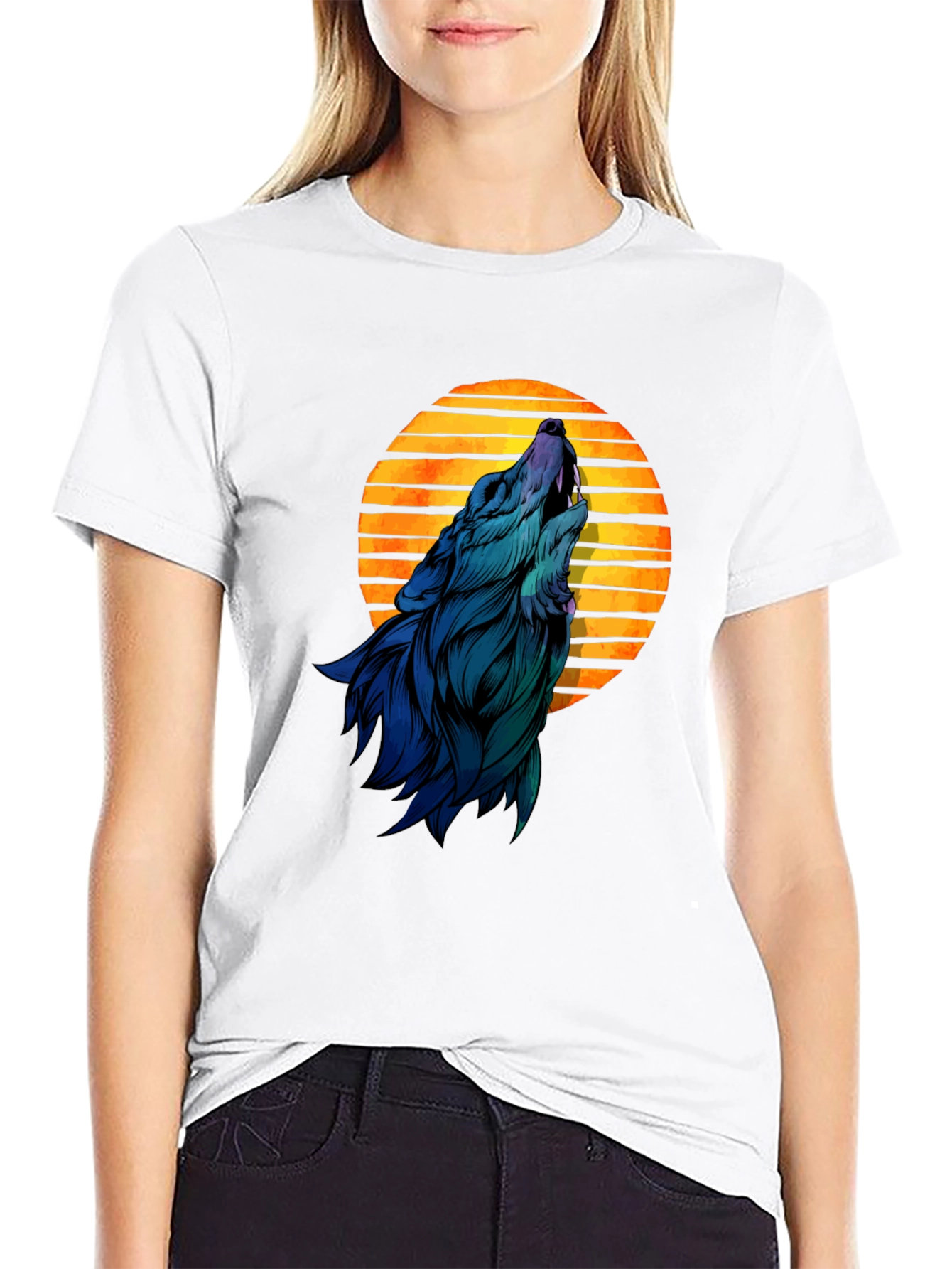 Wolf Moon Graphic T-Shirt - Black Cotton Tee