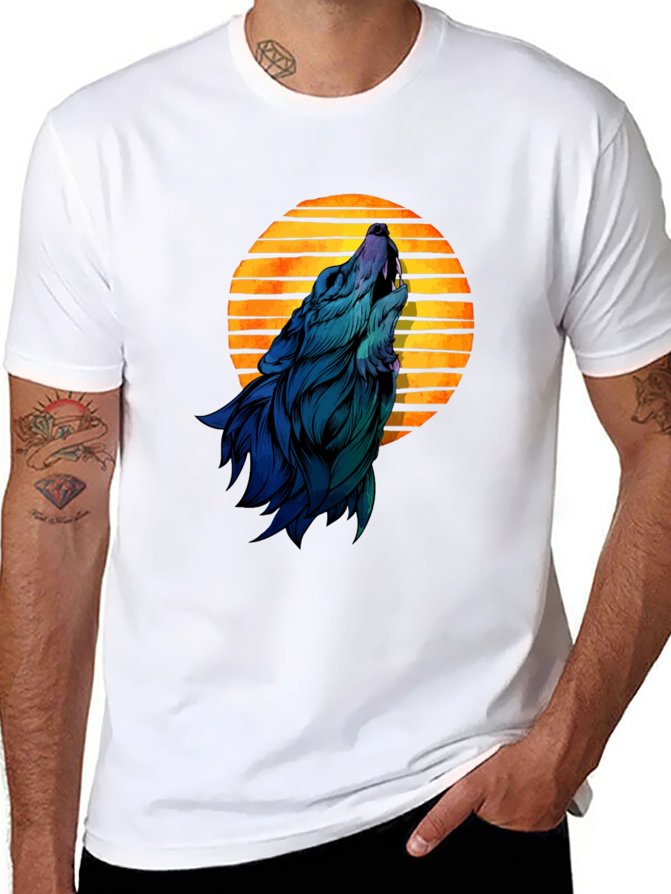Wolf Moon Graphic T-Shirt - Black Cotton Tee