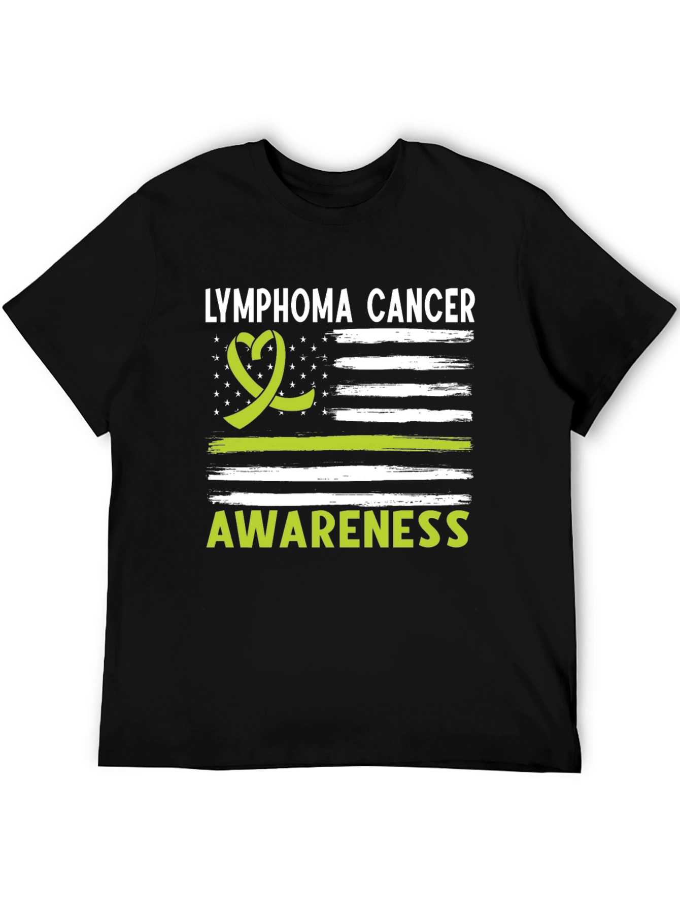 Lymphoma Cancer Awareness Ribbon Graphic T-Shirt