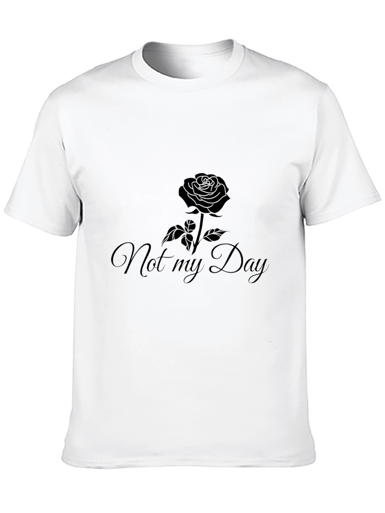 Not My Day Rose Graphic Black T-Shirt