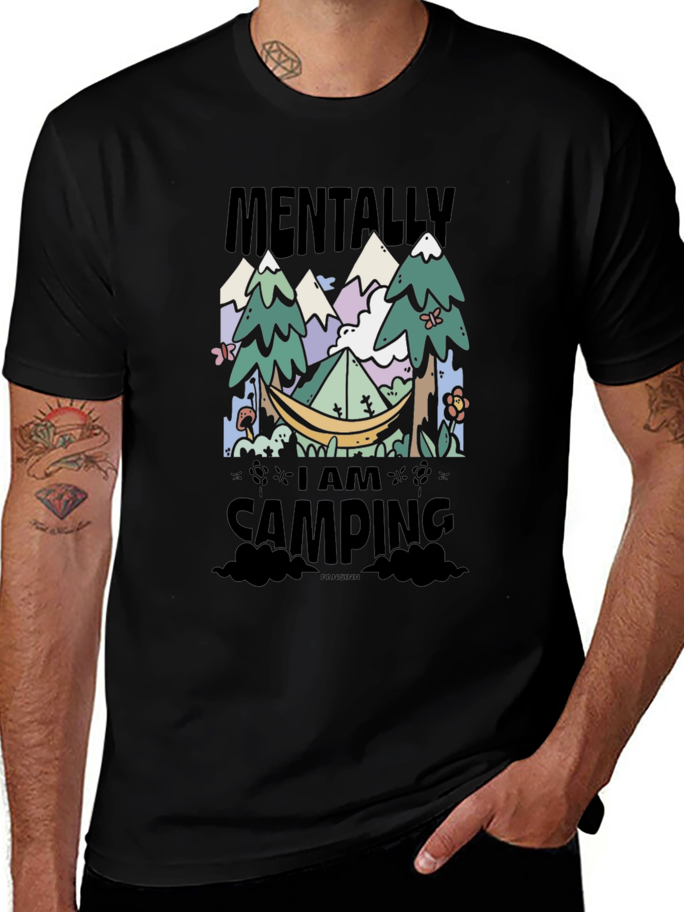 Mentally I Am Camping Graphic T-Shirt