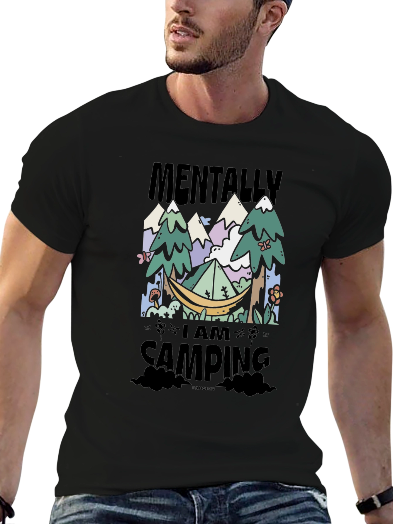 Mentally I Am Camping Graphic T-Shirt