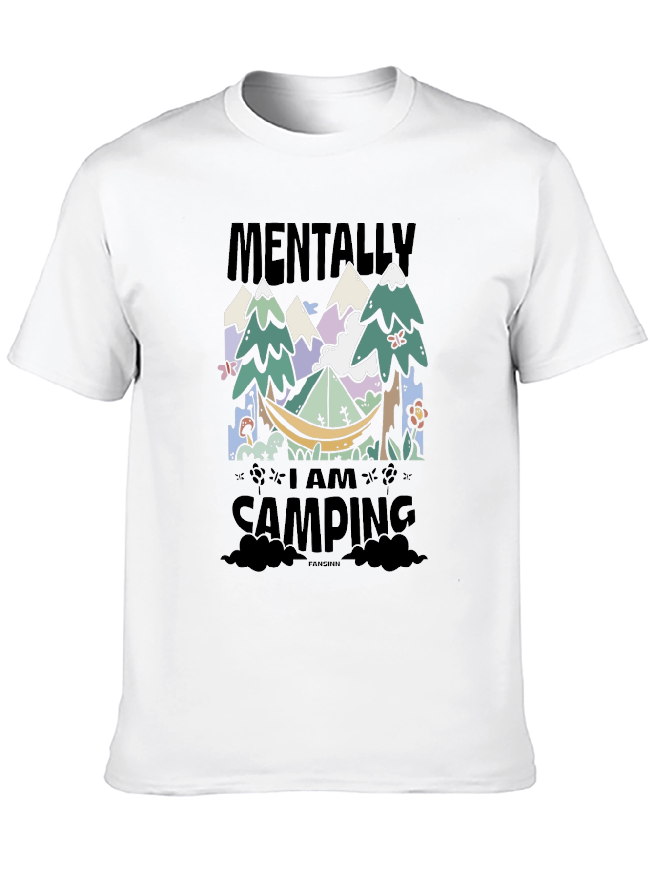 Mentally I Am Camping Graphic T-Shirt